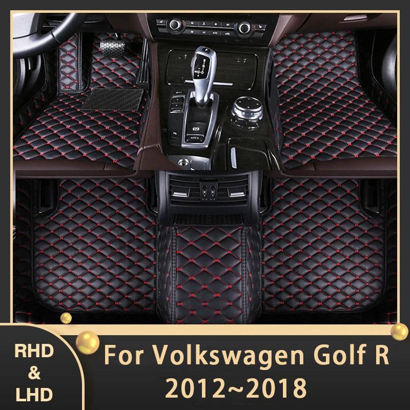 

Автомобильные коврики для VW Volkswagen Golf R 5G Mk7 2012 ~ 2018 Пользовательские автоматические подушки для ног Кожаный ковер Аксессуары для интерьера 2016