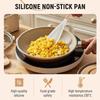 Nonstick Silicone Spoonula 12.2" Wooden Handle Cooking Spoon Safe for Non-Stick Pans Perfect Spatula for Baking Mixing Scraping