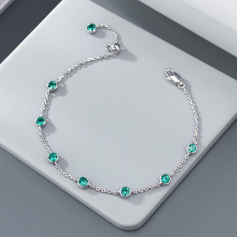 Hui Zhi Yi 2025 Βραχιόλι/Περιβραχιόνι Paraiba Bubble από Ασήμι S925, Μοντέρνο & Ευέλικτο Καλοκαιρινό Κόσμημα