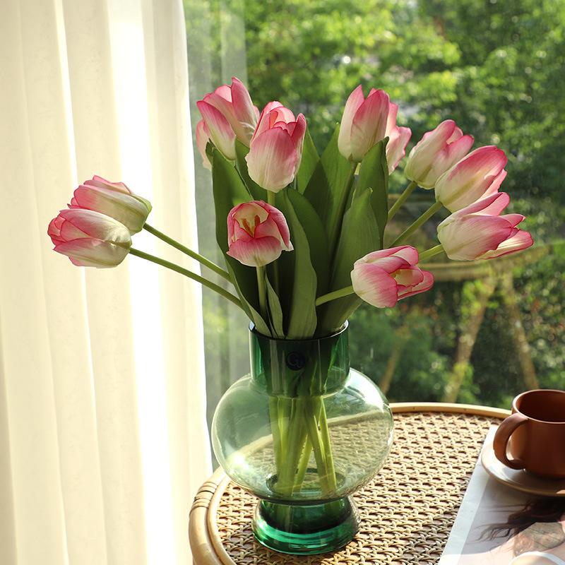 

Искусственные цветы Увлажняющий тюльпан Отель Домашний декор Искусственные цветы 46cm Lafite Tulip розовый/зелёный