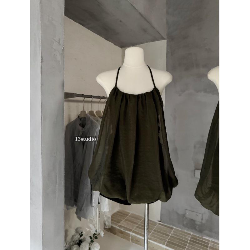WITHMI Mori-Style Retro Women s Sleeveless Camisole: 2026 Summer Loose Slimming Vest Large зелёный