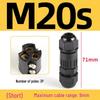 IP68 Waterproof Nylon Cable Connector with Terminal Blocks, 2-4 Core, PG9, Outdoor