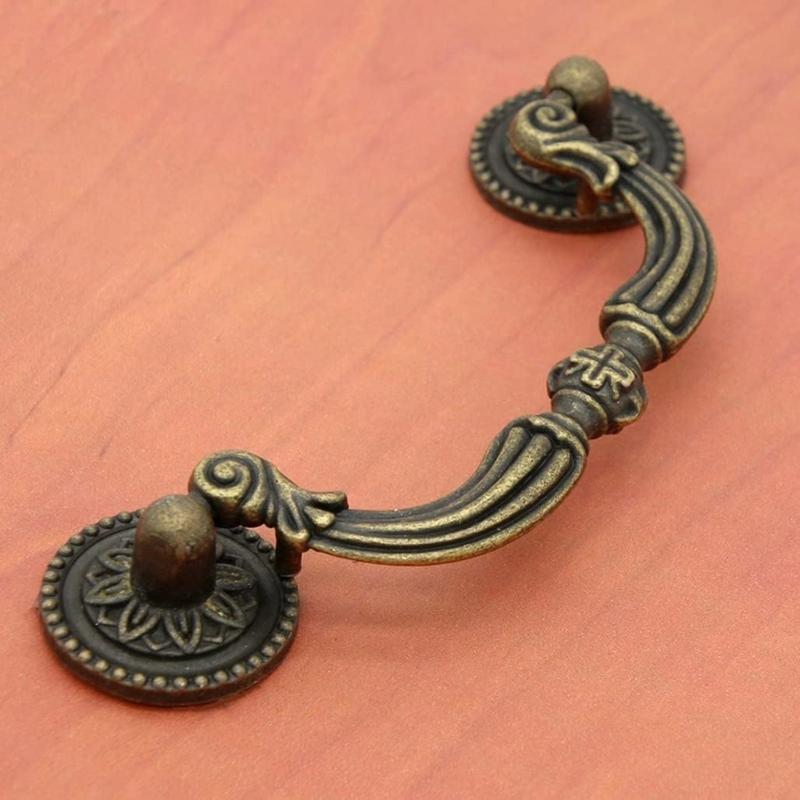 8Pcs Zinc Alloy Cabinet Knob Drawer Pulls Antique Furniture Decorative Handle for Dresser Kitchen Cupboard Door