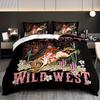3Pcs Cowgirl Wild West Bedding Duvet Cover Set Wild West Bedding Quilt Set Bohemian Themed Bed Quilt Set Vintage Cowgirl