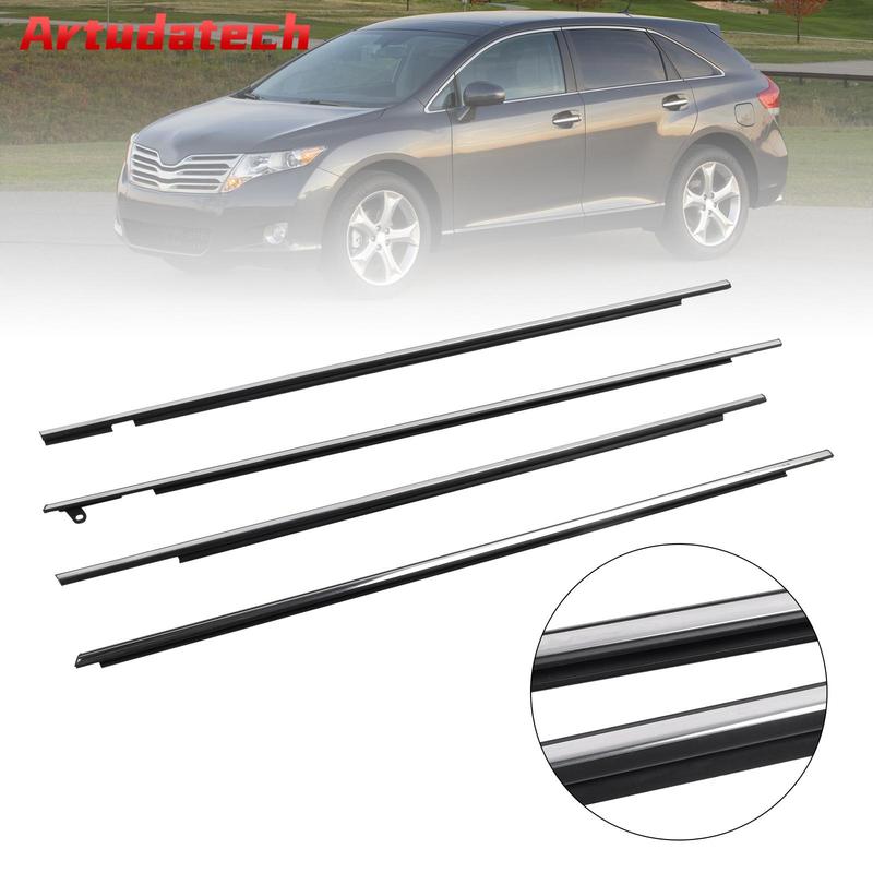 Artudatech 4 шт. Хромированные уплотнители оконные накладки для Toyota Venza 2009-2016 Автоаксессуары