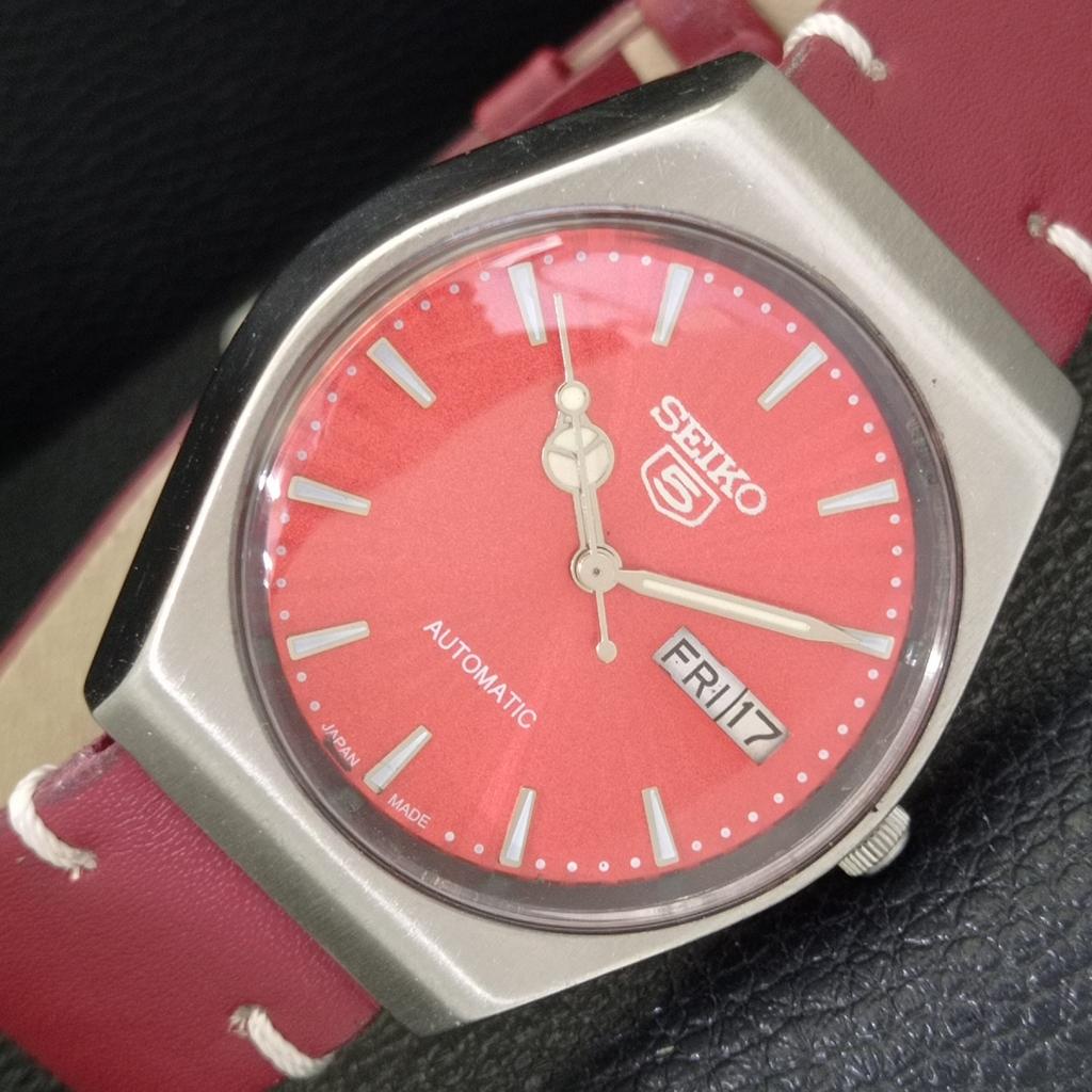 AUTOMATIC VINTAGE SEIKO 5 JAPAN 6309A MENS RED COLOR DIAL WATCH a701370-5 R206a-a701370