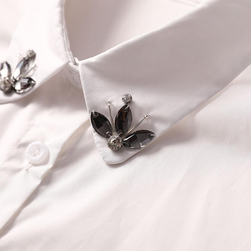 Vielseitiger Reiner Baumwolle Genähter Diamant Falscher Kragen Handgefertigte Diamantdekoration Falscher Hemdkragen Saison Pullover Dekorativer Kragen Damen Falscher Kragen