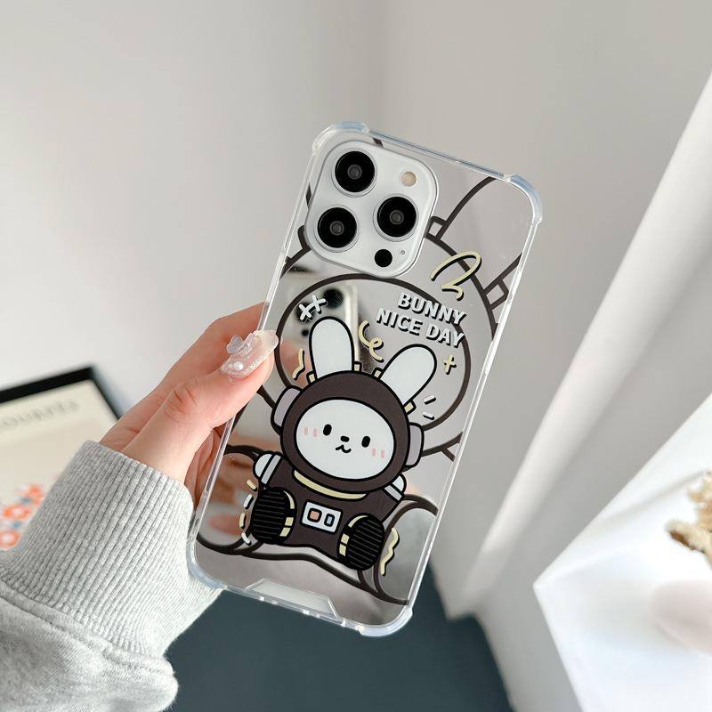 Zhitai Cute Rabbit Cartoon Mirror Case for iPhone 11 Pro Max, 12, 13, and 14 Pro