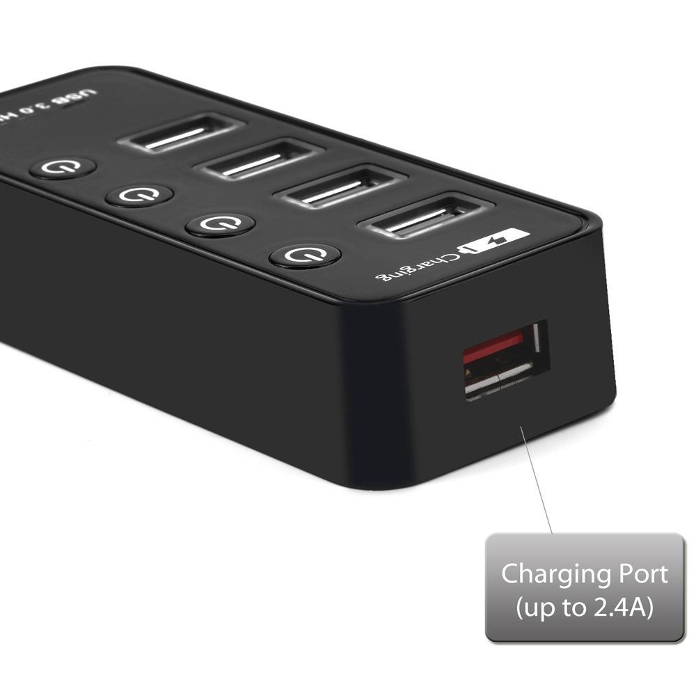 USB 3.0 Hub Expander: 4-Port Fast Charging Multi-Interface Splitter