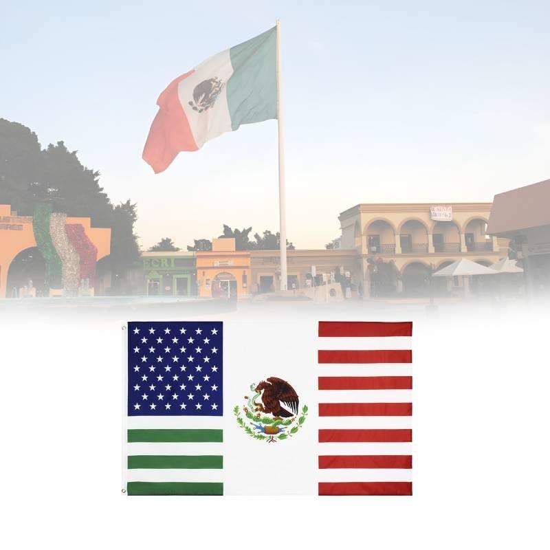 Celebrate Unity With 90*150cm Us Mx Friendship Flag Made Of Durable Polyester Fabric