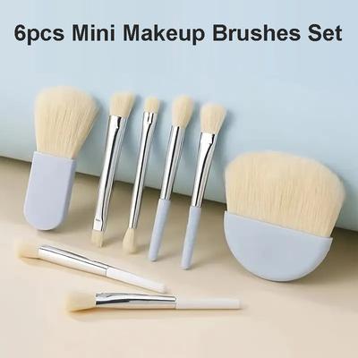6Pcs Mini Travel Makeup Brushes Set Soft Hair Concealer Brush Beauty Foundation Eye Shadow Brushes Cosmetic Brush Tools With Box