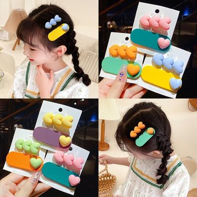 2 stücke Macaron Bunte Baby Mädchen Haar Clips Nette Herz BB Clip Koreanische Mode Kawaii Kinder Prinzessin Haar Zubehör Haarbänder