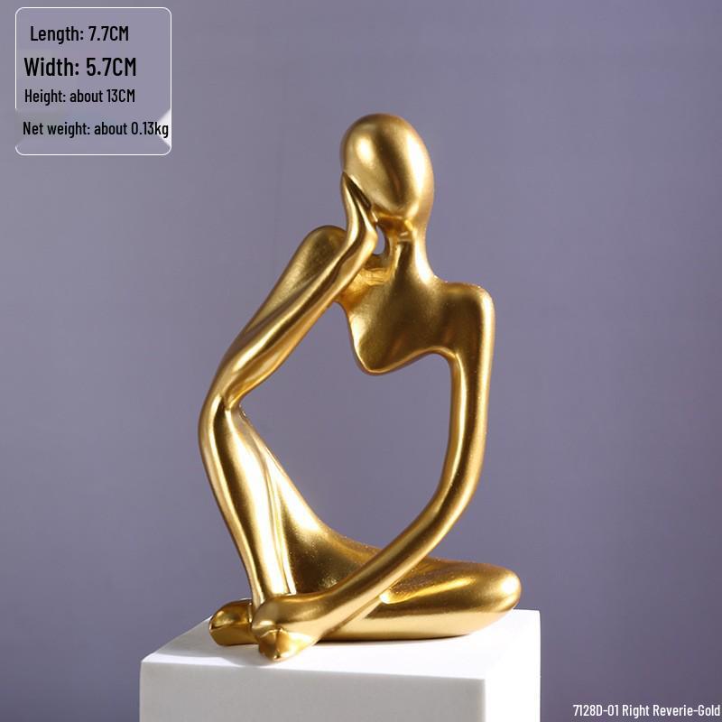 Golden Light Luxury Resin Handicrafts Collection: Ornaments for Office, Living Room, Wine & TV Cabinets
