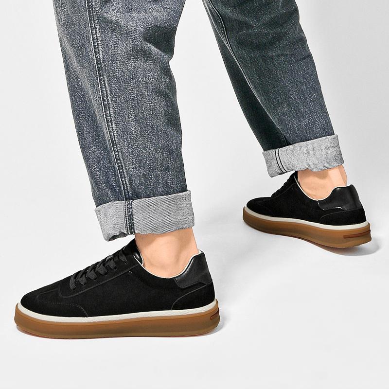 Fashion Classic Retro Style Cow Suede Men's Casual Board Shoes Brand Comfort Travel Commuting Shoes Quality Sole Anti Slip Sports Shoes