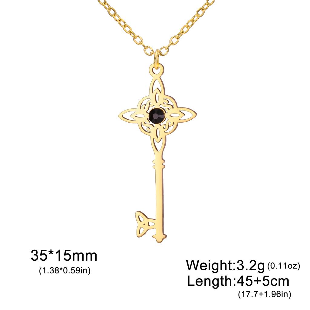 Collar Doble Amuleto Protección Nudo de Bruja Pentagrama Tetragrammaton Acero Inoxidable Joyería de Protección Venta al por Mayor