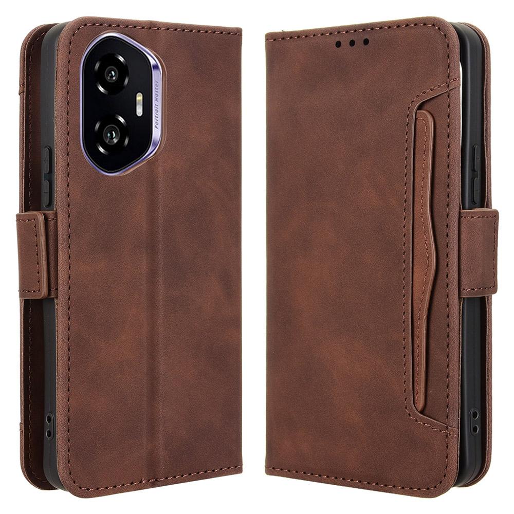 

Кожаный чехол-кошелек для телефона For Honor 300 с несколькими отделениями для карт Brown