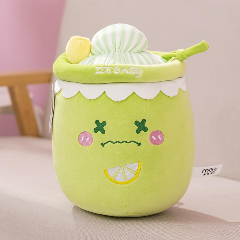 Cartoon Boba Fruit Bubble Tea Backpack Pendant   Plush Toy Stuffed Ice Cream Milk Tea  Cute Food Soft Toys Decor Girls Boys Gift