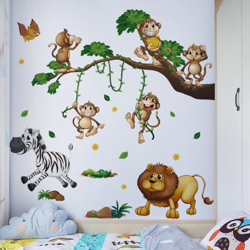 Removable Cartoon Animal Wall Stickers for Kids' Rooms – Perfect for Bedrooms, Living Rooms, Party Decorations, Doors, and Windows.
