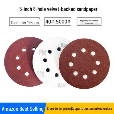5-Zoll 8-Loch Rotes Schleifpapier 125MM für Holzschleifen