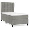 3129189 vidaXL Lit à sommier tapissier et matelas Gris clair 90x200 cm Velours