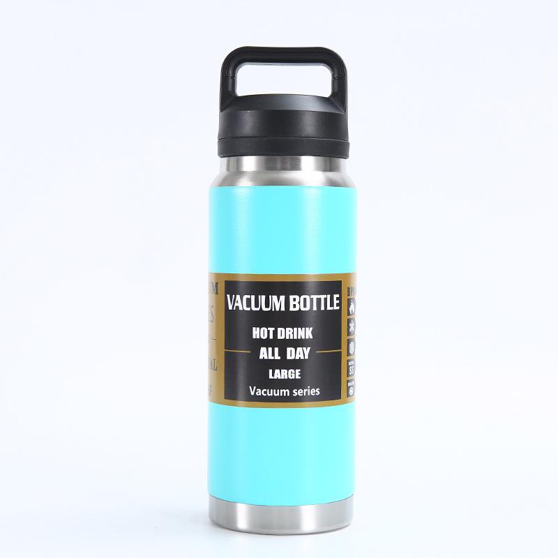 Isolierte 304 Edelstahl Wasserflaschen Doppelwandig isoliertes Wasser Weithals Tragbar für Sport Büro & Outdoor Radfahren