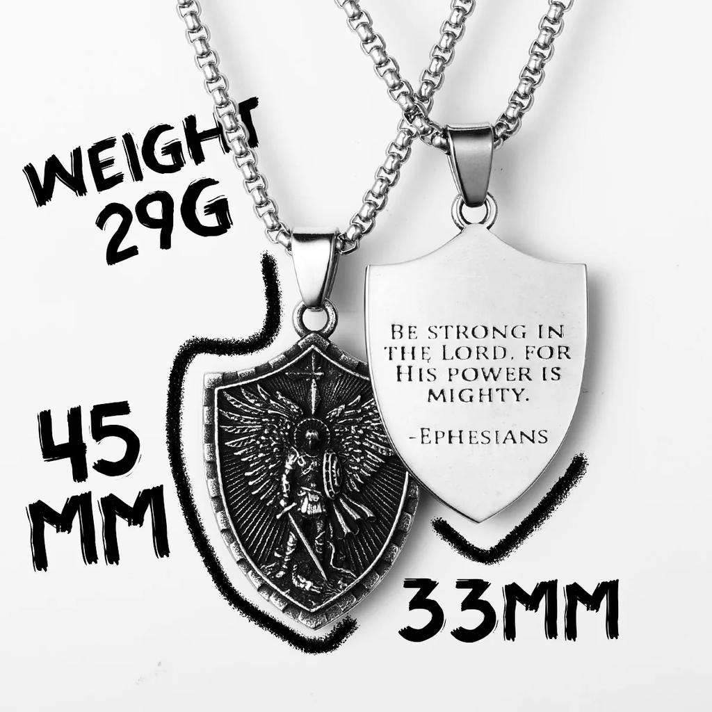 Angel St.Michael Guardian Amulet Men Necklaces Stainless Steel Pendants Chains Women Jewelry Vintage Accessories Gift