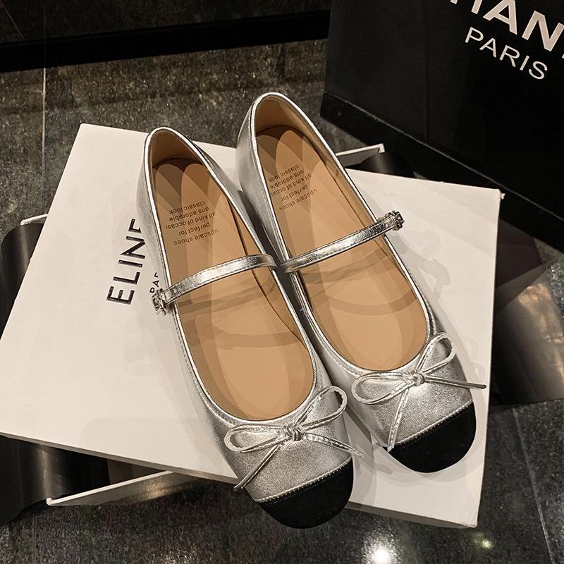 Red ballet shallow mouth flat-soled single shoes women's round head soft-soled Mary Jane shoes