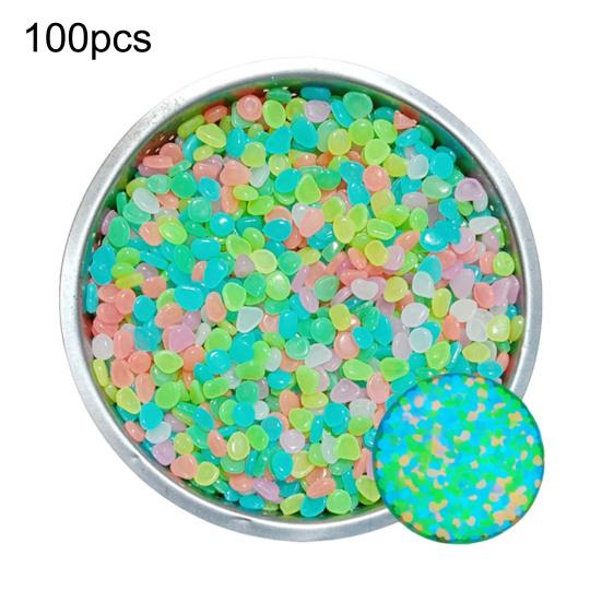 

Glow-in-the-Dark Pebbles Mixed Colors 1cm Luminous Garden Stones Colorful Aquarium Stones Resin Glowing Pebbles for Outdoor Landscaping Walkways 100pcs різнокольоровий