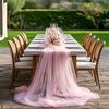 Tulle Table Runner Decorative Sheer Tablecloth Solid Color Table Runner Arch Aisle Veil for Bridal Shower Wedding Arch Birthday Party Dessert