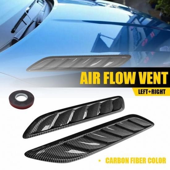 Air Flow Intake Hood Scoop Vent Bonnet Cover Sticker Carbon Fiber Universal T