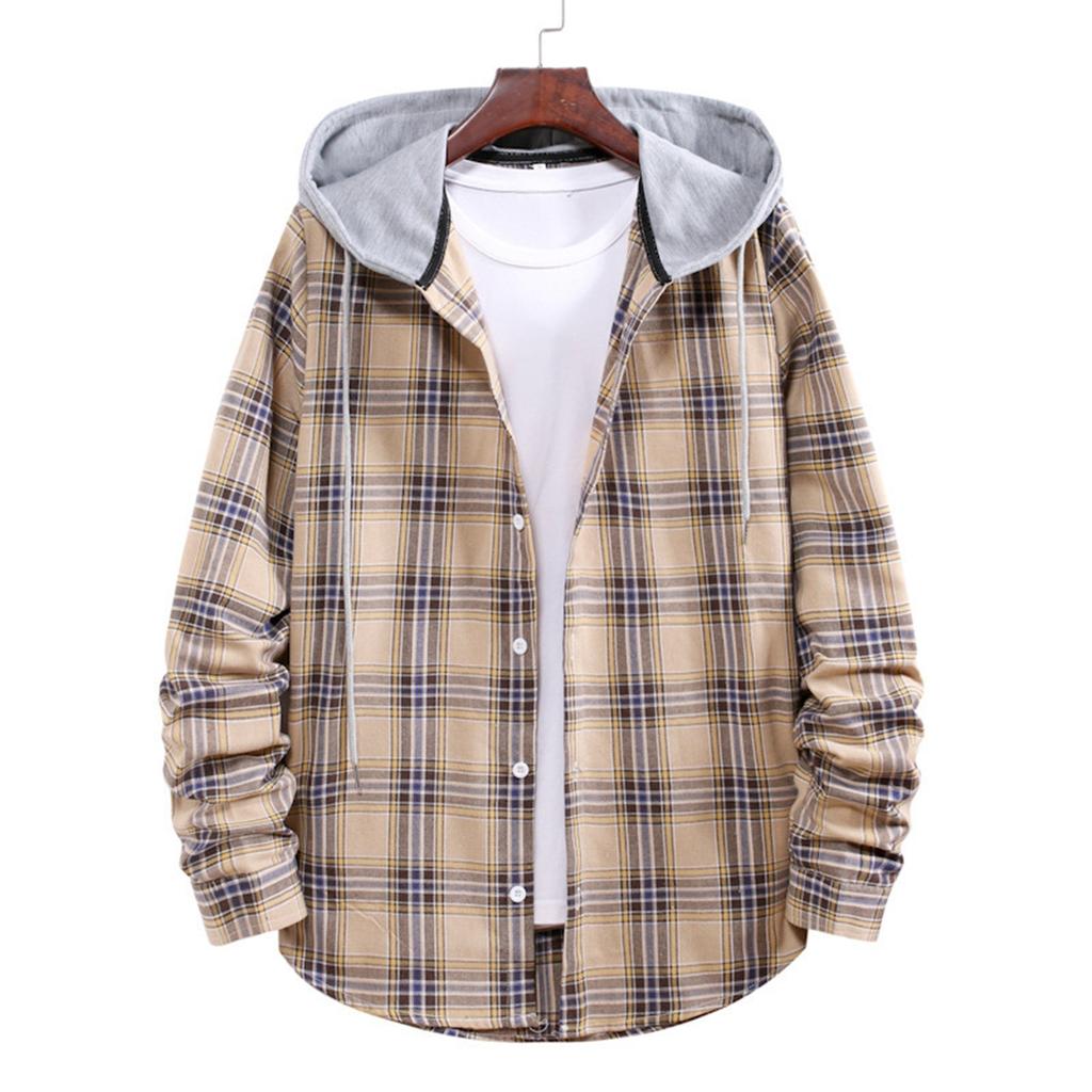 Style Son Hooded Shirt Men's Style Loose Long Sleeve Top