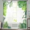 Watercolor Of Tropical Leaves Chiffon Sheer Curtains For Living Room Bedroom Decoration Window Tulle Curtains Drapes