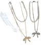 Bow Pearl Double-Layer Stacked Necklace Women'S Light Luxury Retro Elegant Fashion Exquisite Versatile Neck Chain Collarbone Chain