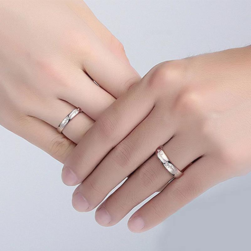 Kang Ou Adjustable Open Couple Rings: Simple, Stylish Heartbeat Design for Long-Distance Relationships - Perfect Valentine's Gift