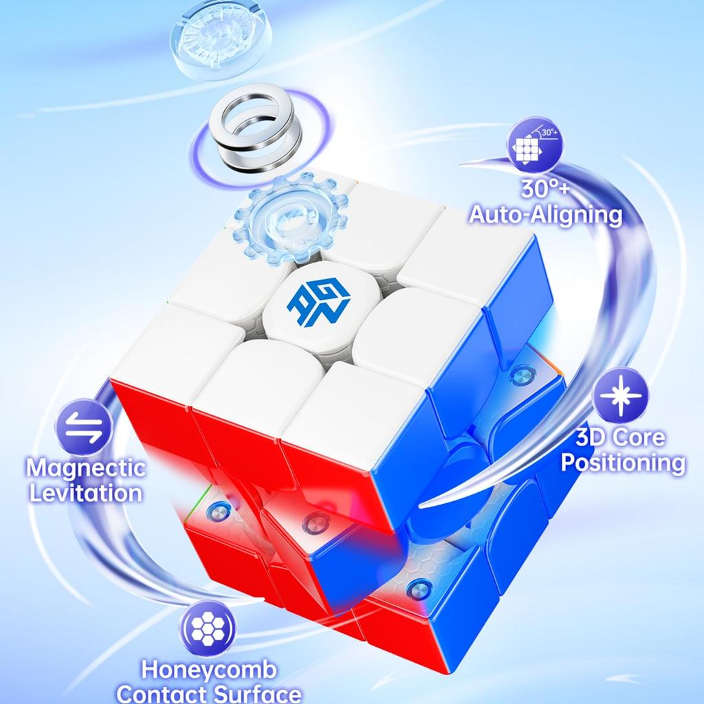 Bucubke GAN 356 Maglev Frosted 3x3 Stickerless Speed Magic Magnetic Cube GAN356 Maglev 3x3x3 Competition Puzzle Cube Frosted Magnetic Levitation