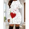 Langarm Elegant Mode Damen Minikleider Ganzjahres 3D Gedruckt Straße Damenkleid