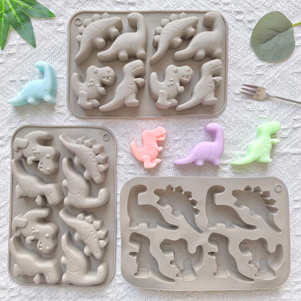 1pc 8-cavity Silicone Mold 3D Dinosaur Shaped Chocolate Candy, Pudding, Cookies, Mold Making, Cake Baking Utensils