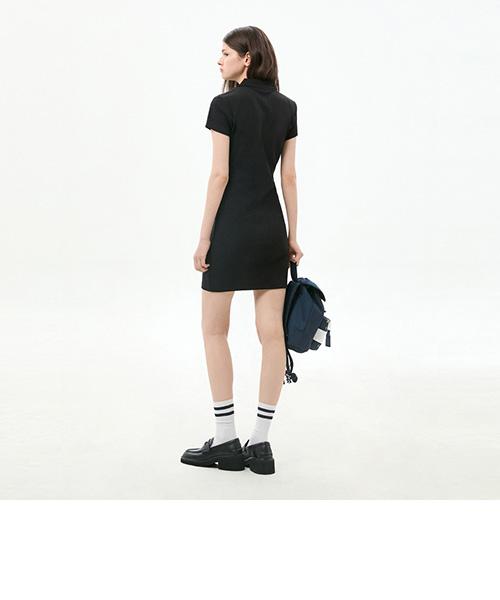 Tamijinseu Rib Bodycon Polo Dress (T32G6Wop03Twt1Bds)