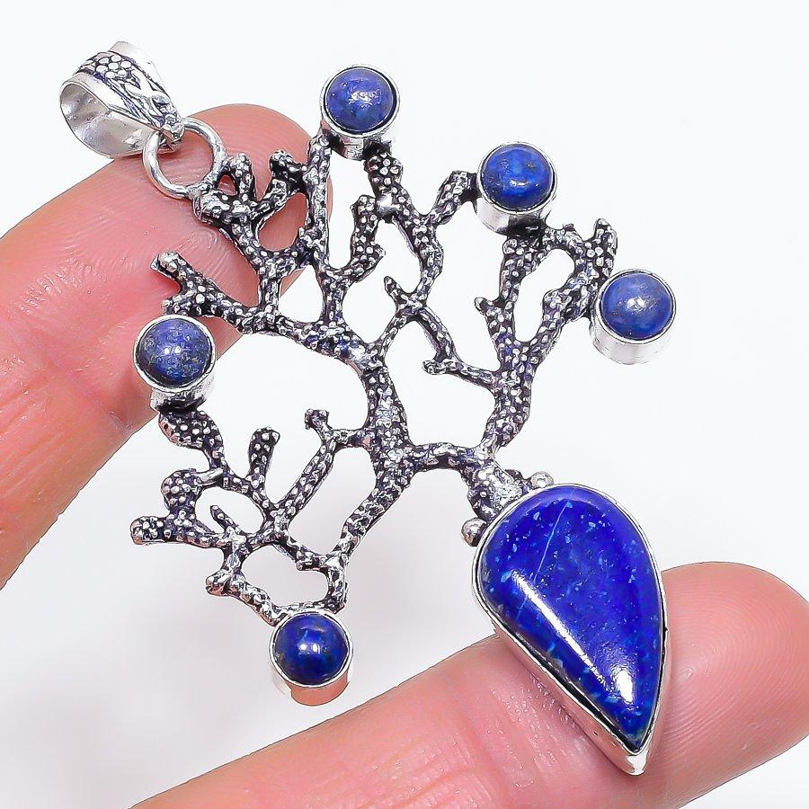 

Natural Lapis Lazuli Gemstone 925 Sterling Silver Jewelry Pendant 2.92 e1N67