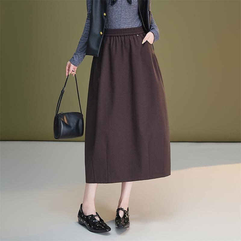 Autumn High Waist Lantern Skirt - Slim Fit, Elastic, Versatile Casual Half Skirt