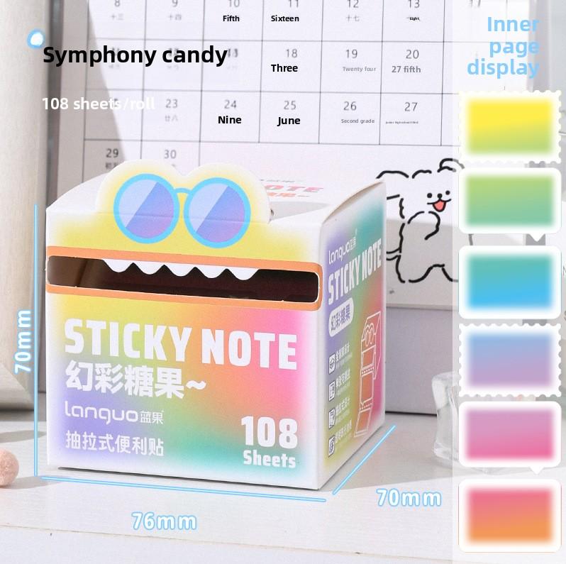 Dopamine Sticky Notes, Transparent Pearlescent Pull-Out Memo Notes, Mini Notepad, Colored Sticky Notes for Notes and Remarks