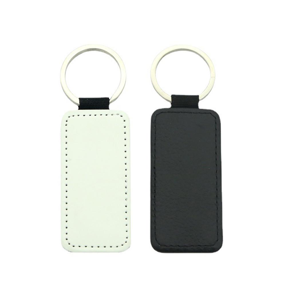 Leather Keychains Blank Heart Round Sublimation Key Holder DIY Printing Tags Luggage Label Bag Pendant Travel Accessories