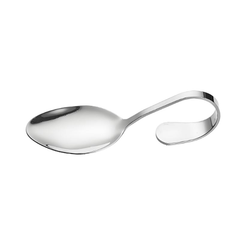 Stainless Steel Service Tableware Curved Handle Spoon Hotel Golden Independent Dining Curved Hotel Supplies Spoon