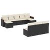 VidaXL Salon de Jardin avec Coussins 10 pcs, Canapés de Terrasse, Ensemble de Meubles de Patio, Mobilier d'Extérieur, Noir 3226385