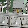 Wooden Advent Calendar with LED Village Lights, 24 Numbered Drawers for Daily Christmas Surprises Plus Seasonal Shelf Display