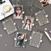 Clear Acrylic Photocard Holder 3 Inch Card Display Colorful Angel Wings Card Holder Bag Pendant Card Protector Bus Card