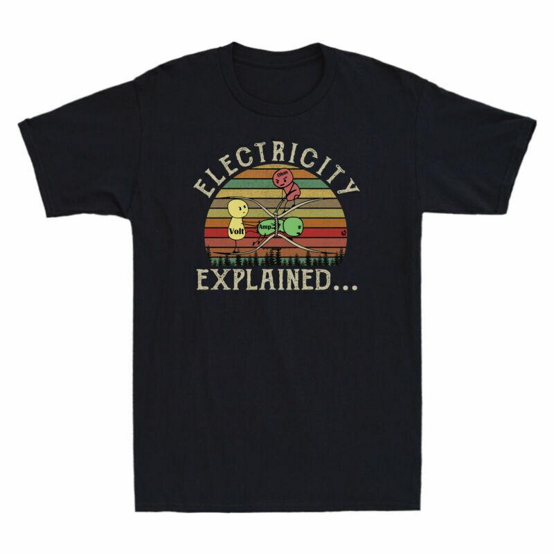 Shirt T Retro Black Volt Ampe Shirt Ohm Explained Vintage Electricity Tee Cotton S