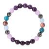 Amethyst Rhodonite Aquamarine Chrysocolla And Hematite Beaded Bracelet Multicolor Fashion Jewelry For Daily Wear Simple Versatile Accessory