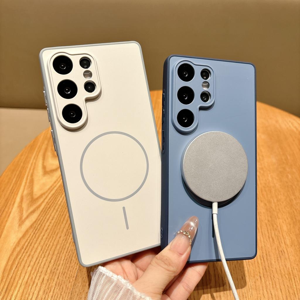 For Magsafe Magnetic Wireless Charging Case For Samsung S26 S25 Edge S24 S23 FE Plus Ultra A56 A26 A37 A57 Soft Silicone Cover