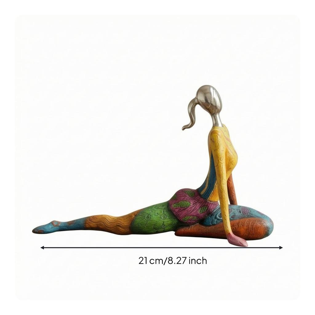 Meditation Figurine Artistic Female Multicolored for Shelf